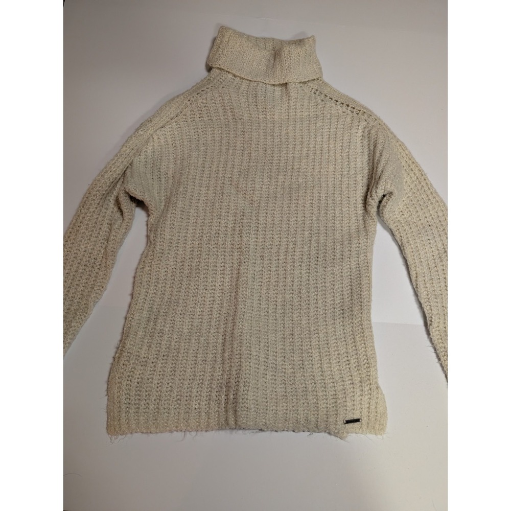Abercrombie Fitch Chunky Knit Turtleneck Sweater Women S Cream Cozy Oversized